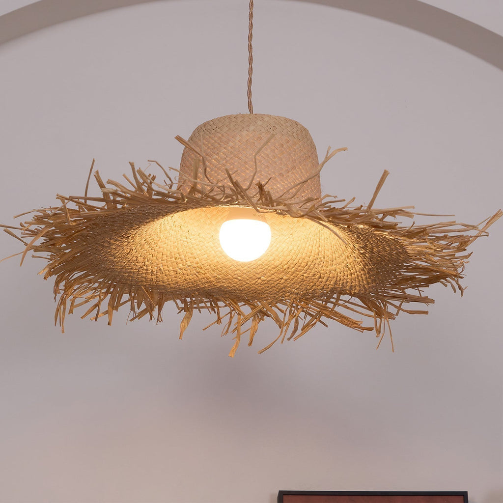 Zephyran Rotin Vintage Pendentif Lumière - Neutralighting