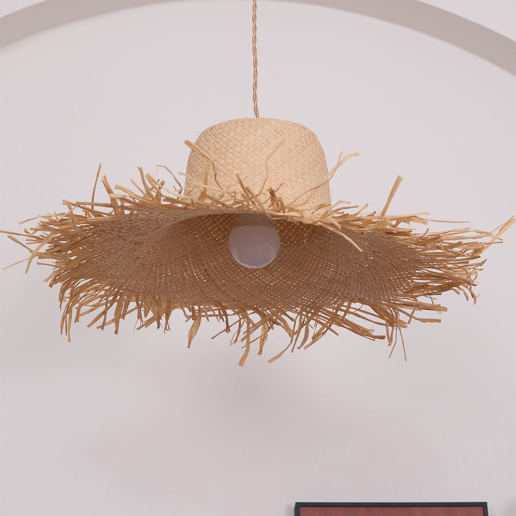 Zephyran Rotin Vintage Pendentif Lumière - Neutralighting
