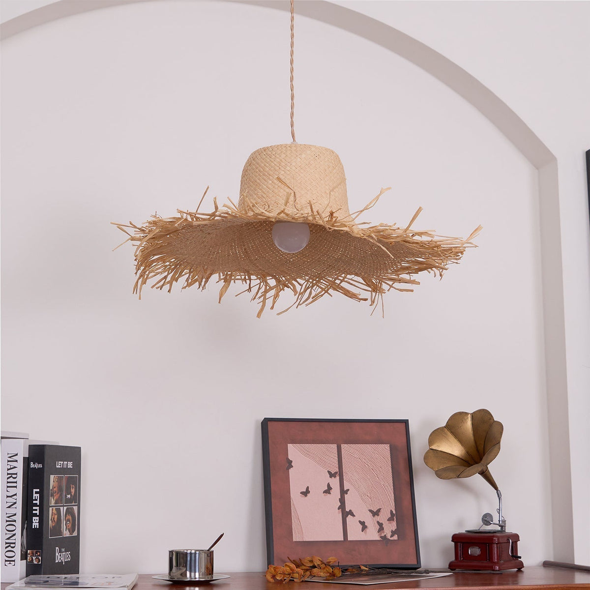 Zephyran Rotin Vintage Pendentif Lumière - Neutralighting