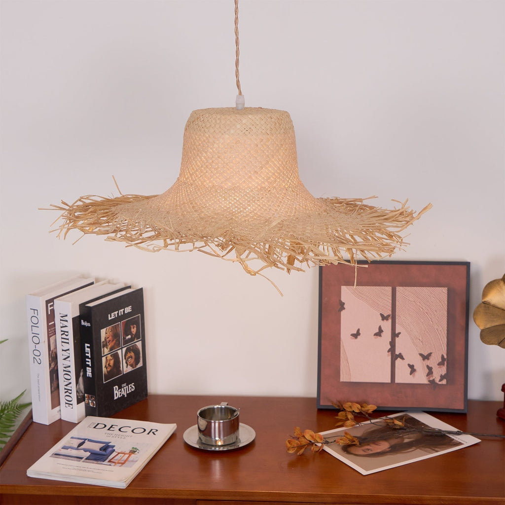 Zephyran Rotin Vintage Pendentif Lumière - Neutralighting