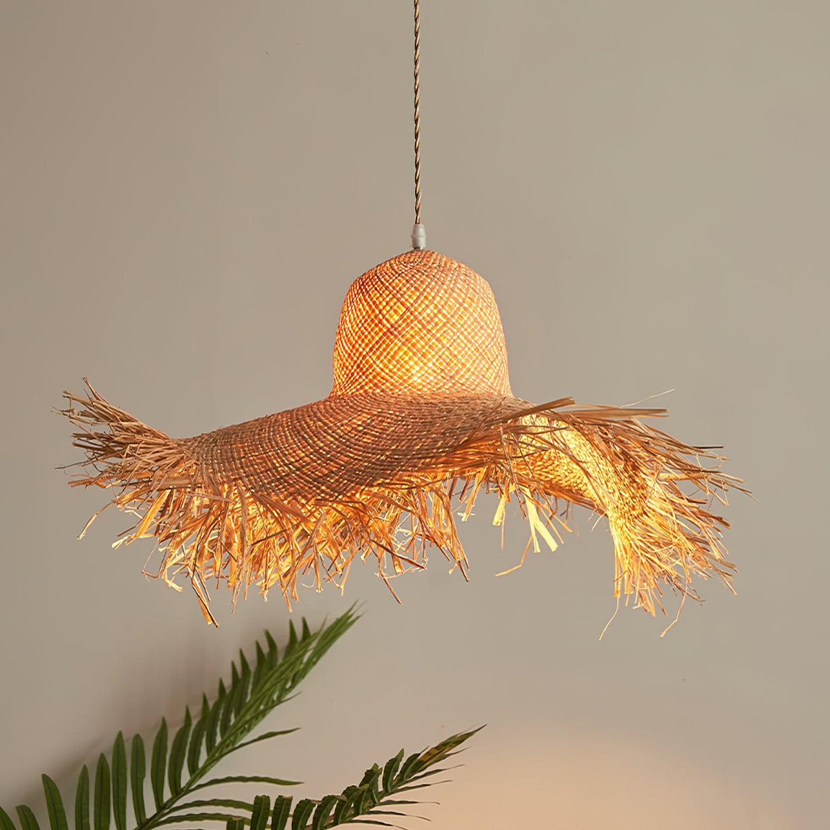 Zephyran Rotin Vintage Pendentif Lumière - Neutralighting