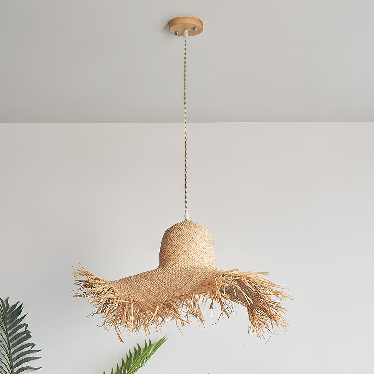 Zephyran Rotin Vintage Pendentif Lumière - Neutralighting