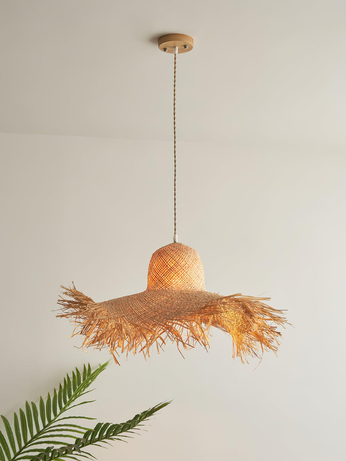 Zephyran Rotin Vintage Pendentif Lumière - Neutralighting