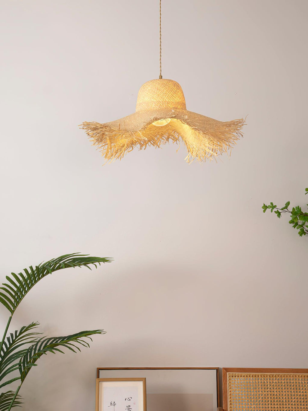 Zephyran Rotin Vintage Pendentif Lumière - Neutralighting
