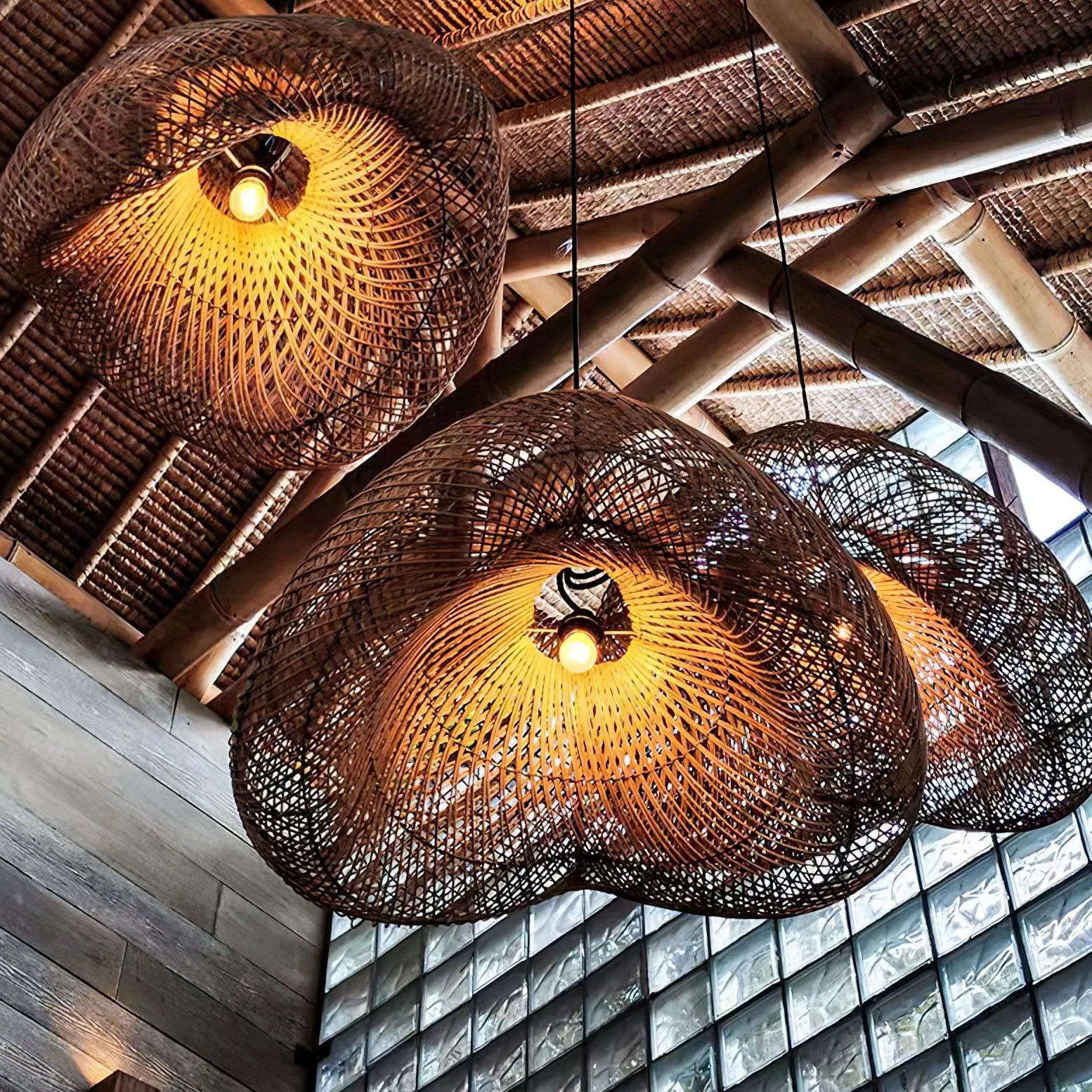 Juno Suspension style rustique en rotin - Neutralighting