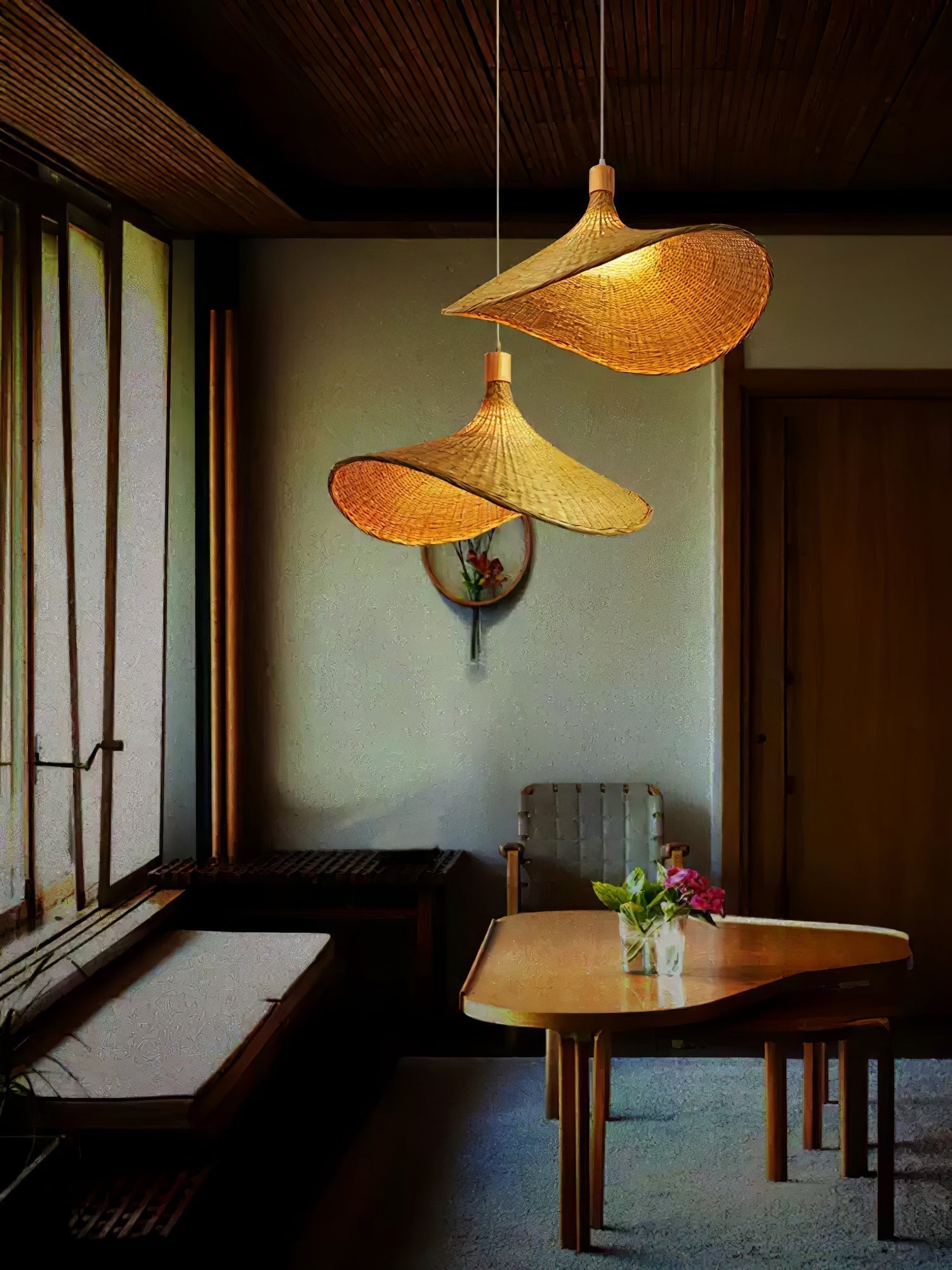 Marona Suspension Vintage en Rattan - Neutralighting