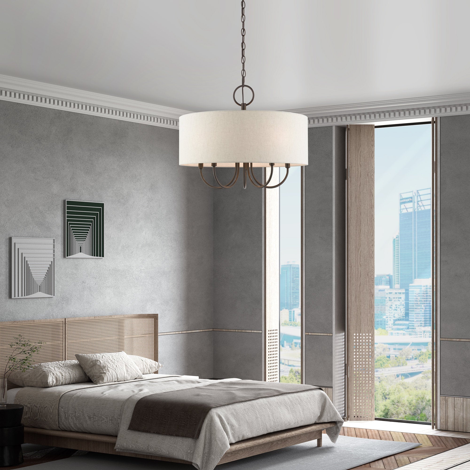 Chandelier en Tissu Vintage Classique Ovyneth - Neutralighting