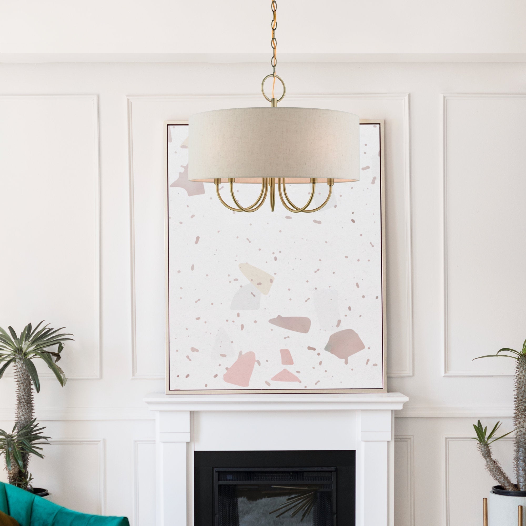 Chandelier en Tissu Vintage Classique Ovyneth - Neutralighting