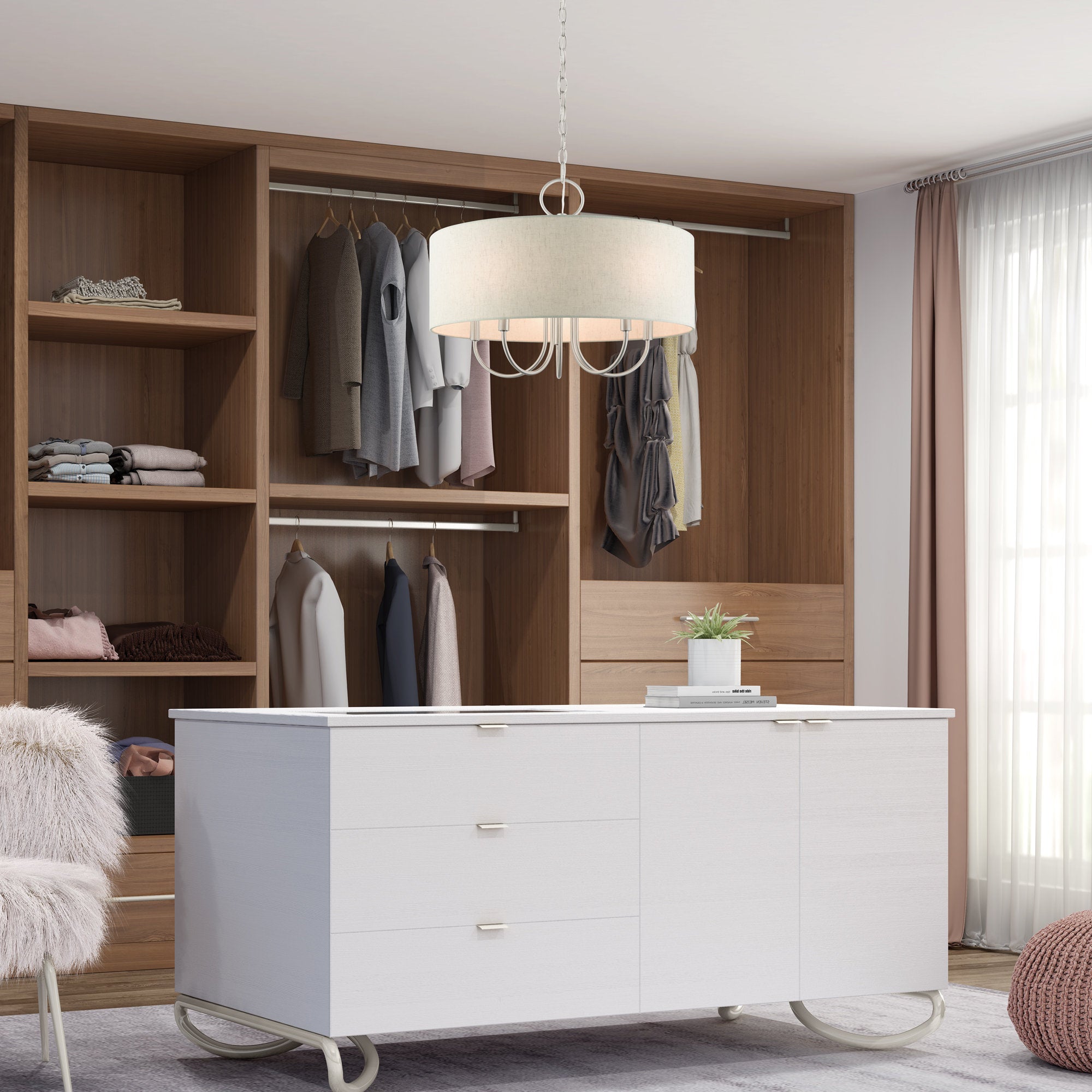 Chandelier en Tissu Vintage Classique Ovyneth - Neutralighting
