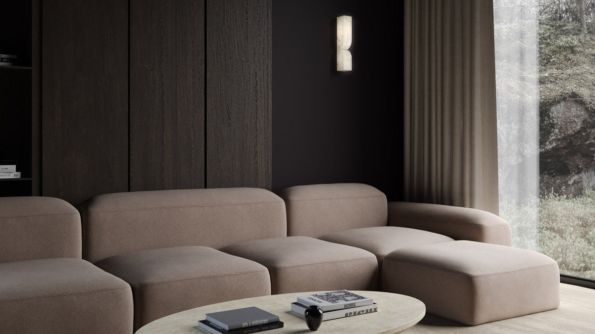Lampe Murale Rectangulaire en Albâtre Moderne Minimaliste Lyvenisra - Neutralighting