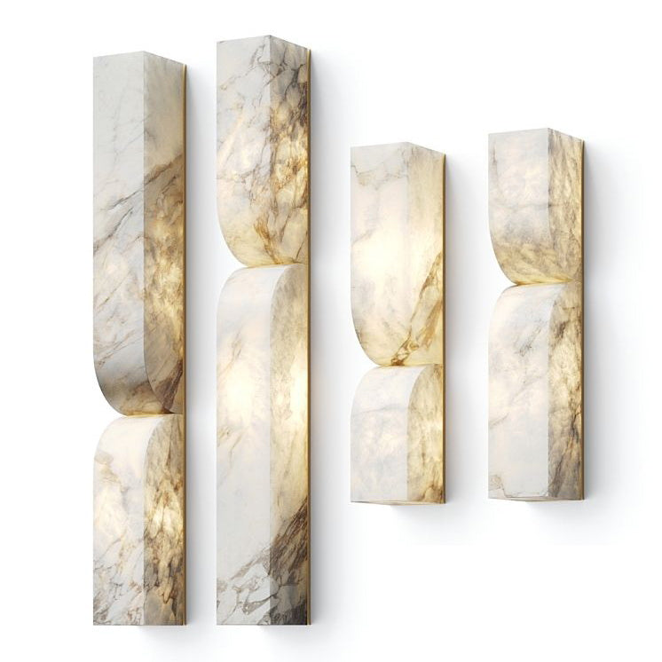 Lampe Murale Rectangulaire en Albâtre Moderne Minimaliste Lyvenisra - Neutralighting