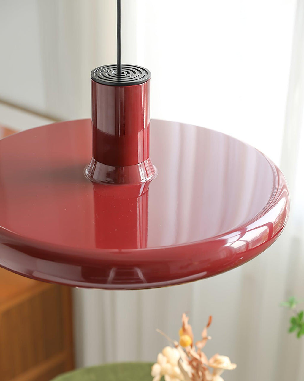 Frisbee Lampe Pendante Aluminium Rouge Industriel - Neutralighting