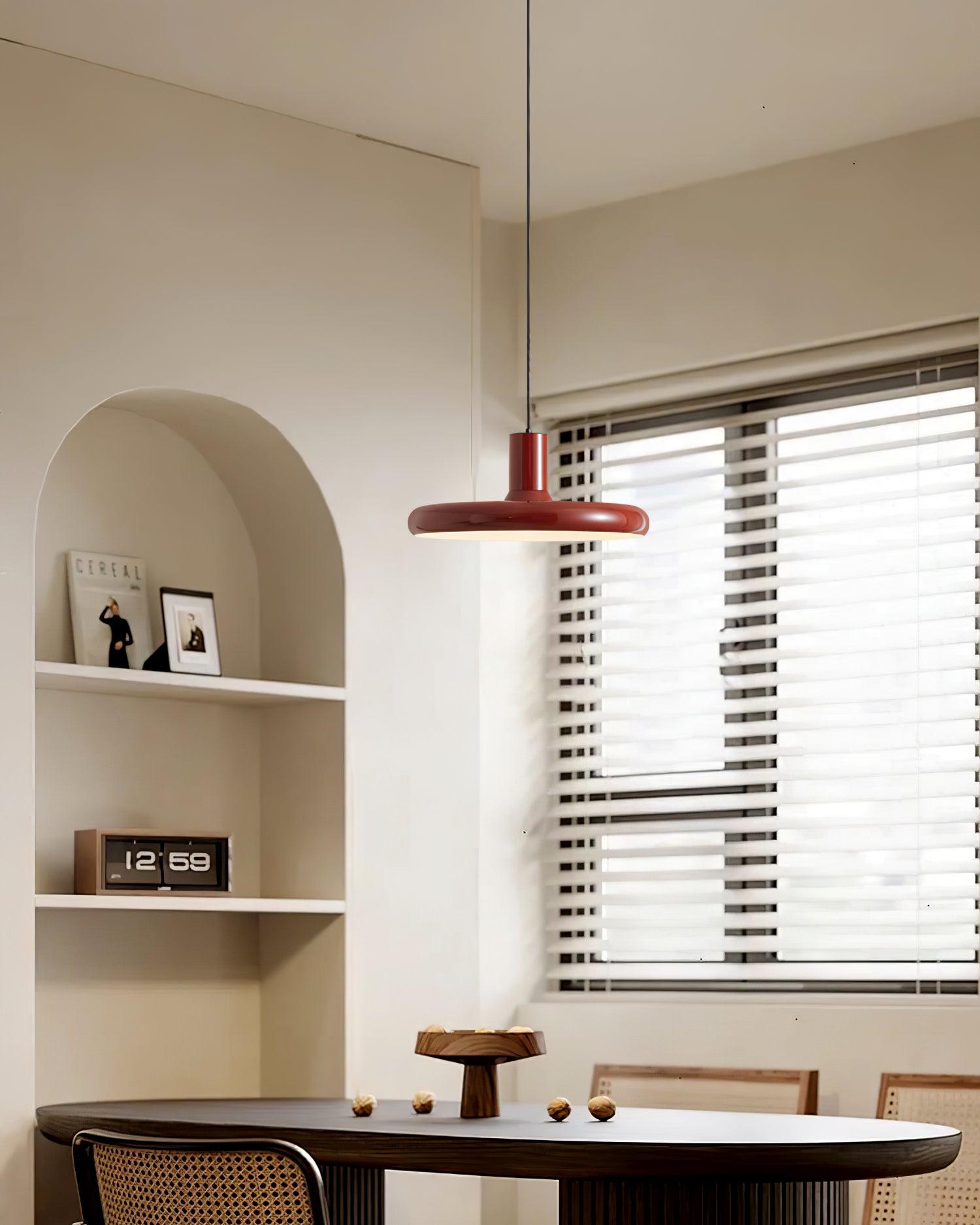 Frisbee Lampe Pendante Aluminium Rouge Industriel - Neutralighting
