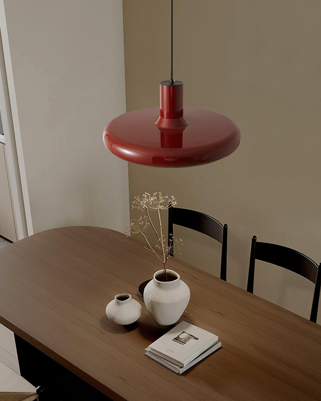 Frisbee Lampe Pendante Aluminium Rouge Industriel - Neutralighting
