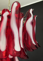 Aurora Chandelier Pétales en Verre de Murano Rouge - Neutralighting