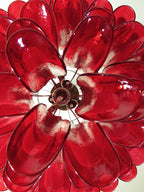Aurora Chandelier Pétales en Verre de Murano Rouge - Neutralighting