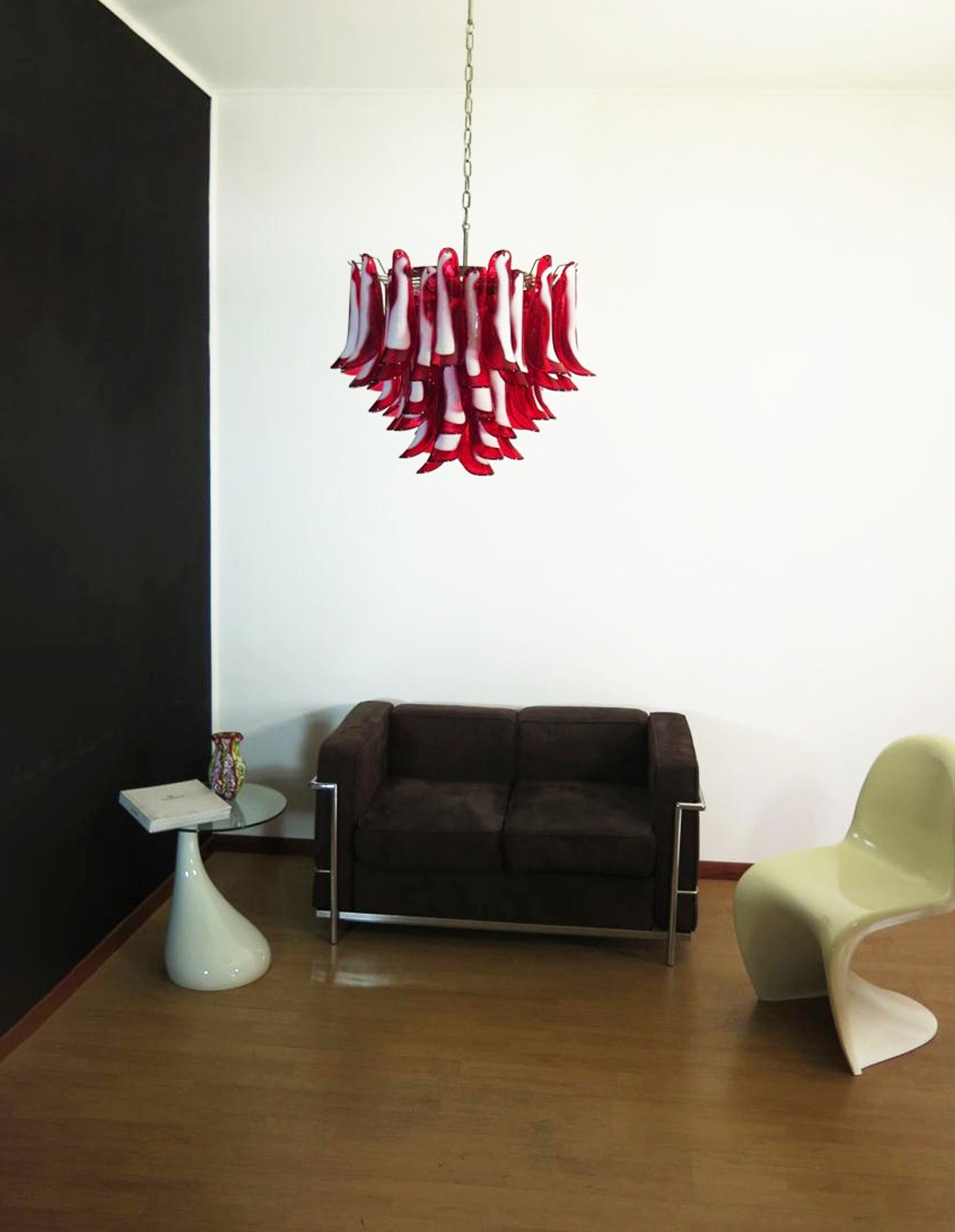 Aurora Chandelier Pétales en Verre de Murano Rouge - Neutralighting