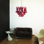 Aurora Chandelier Pétales en Verre de Murano Rouge - Neutralighting