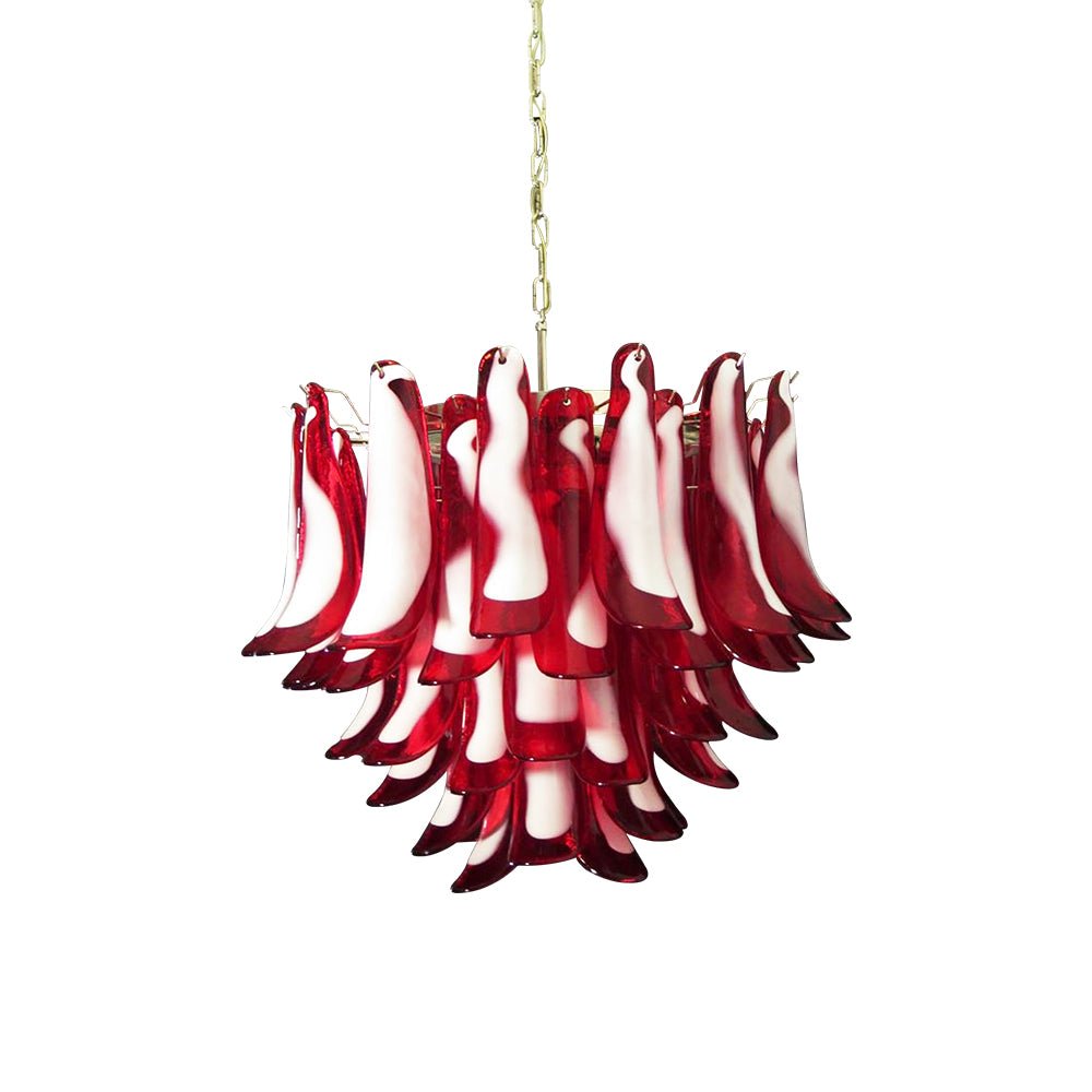 Aurora Chandelier Pétales en Verre de Murano Rouge - Neutralighting