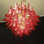 Aurora Chandelier Pétales en Verre de Murano Rouge - Neutralighting