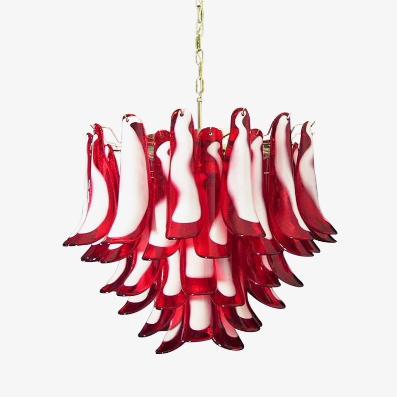 Aurora Chandelier Pétales en Verre de Murano Rouge - Neutralighting