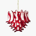 Aurora Chandelier Pétales en Verre de Murano Rouge - Neutralighting