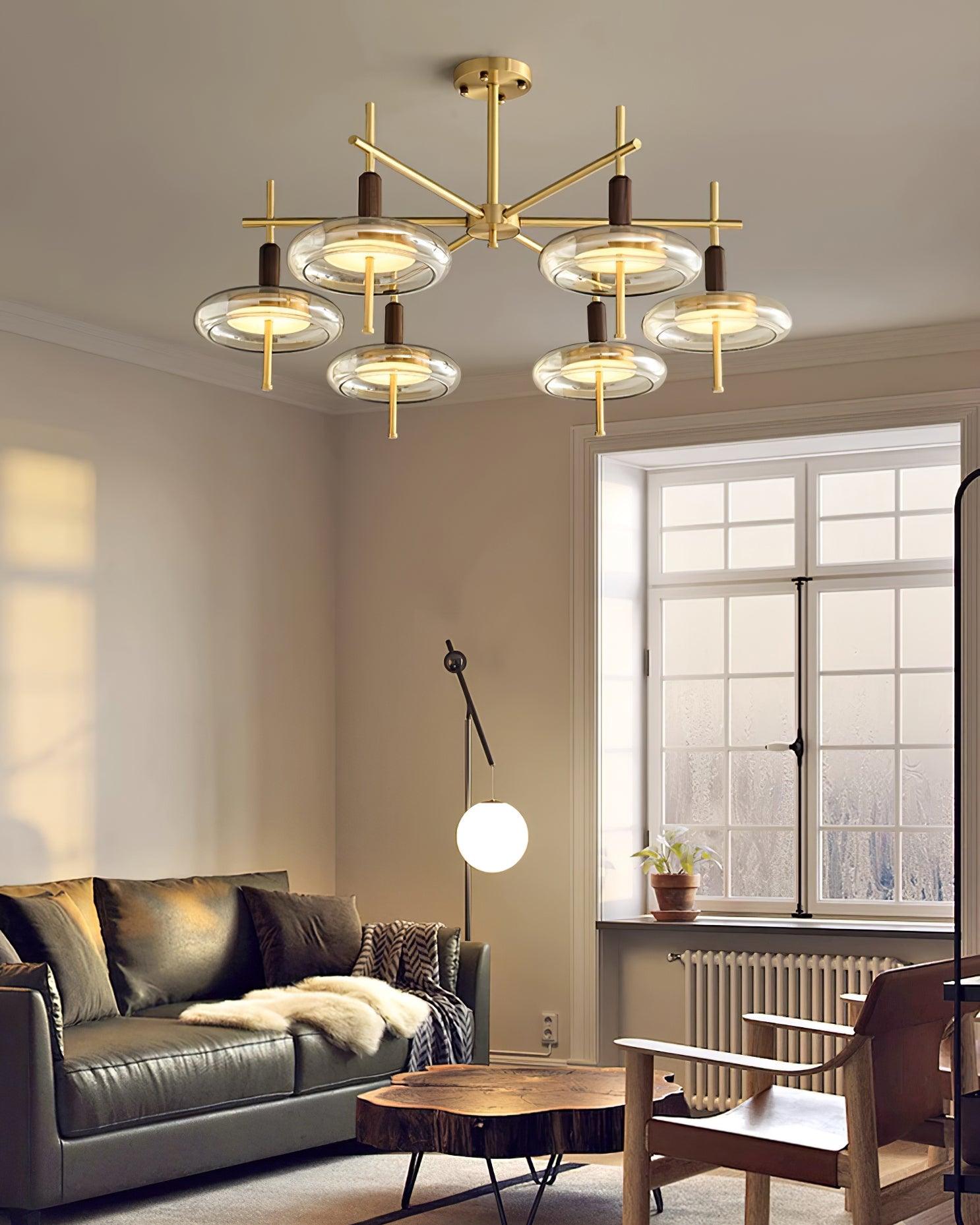 Redondo Lustre Laiton Verre LED - Neutralighting