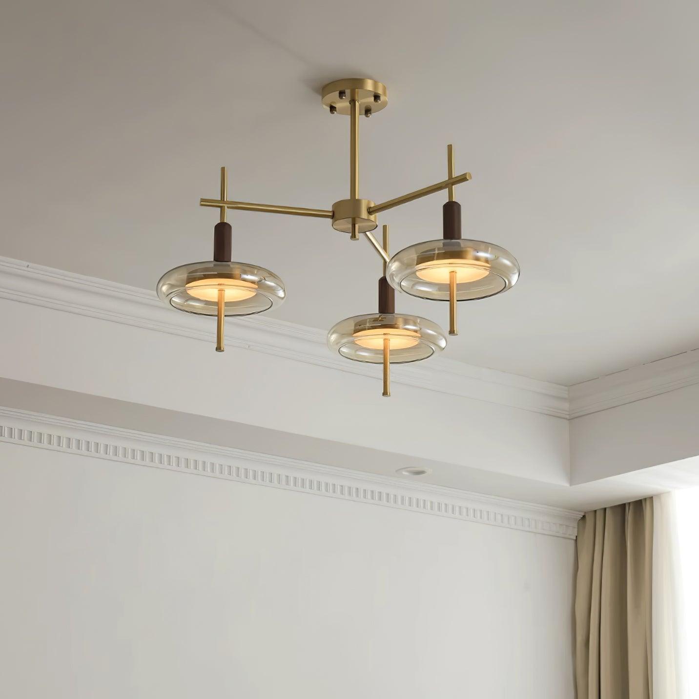 Redondo Lustre Laiton Verre LED - Neutralighting