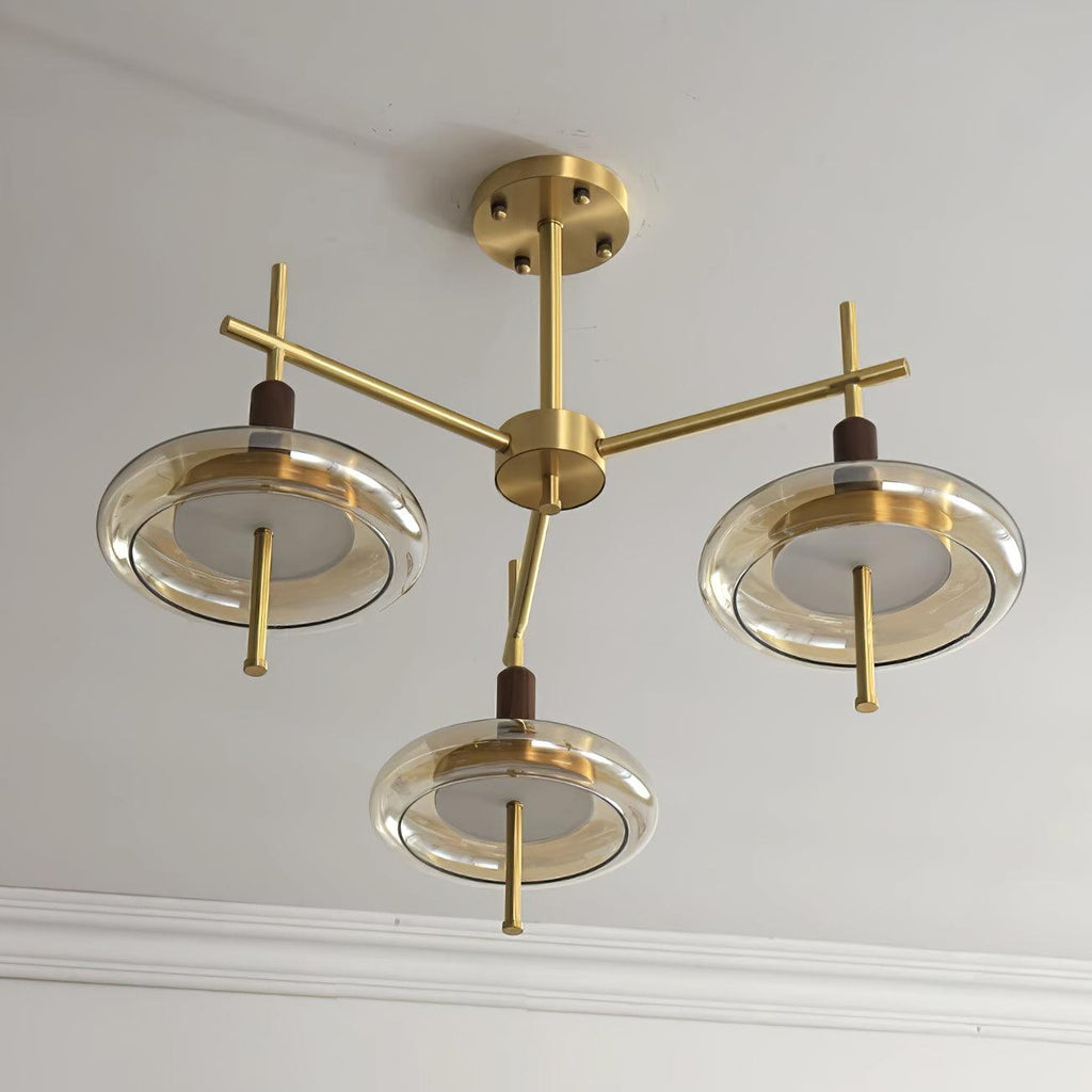 Redondo Lustre Laiton Verre LED - Neutralighting