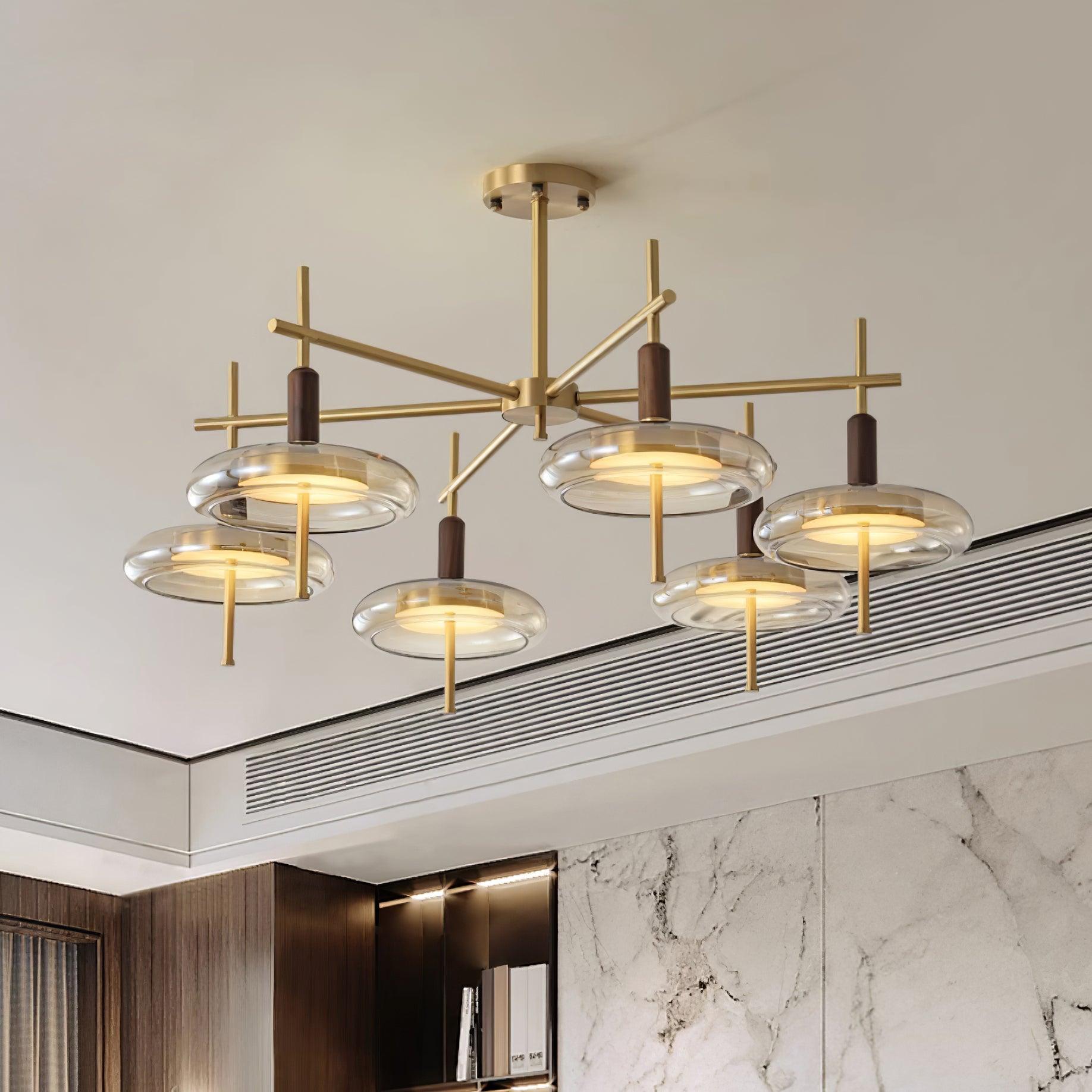 Redondo Lustre Laiton Verre LED - Neutralighting