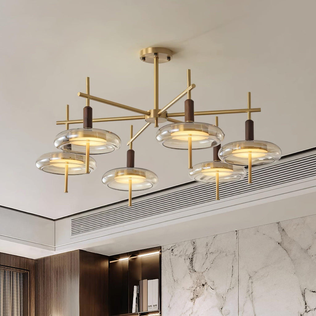 Redondo Lustra Lustre Laiton Verre LED Moderne - Neutralighting