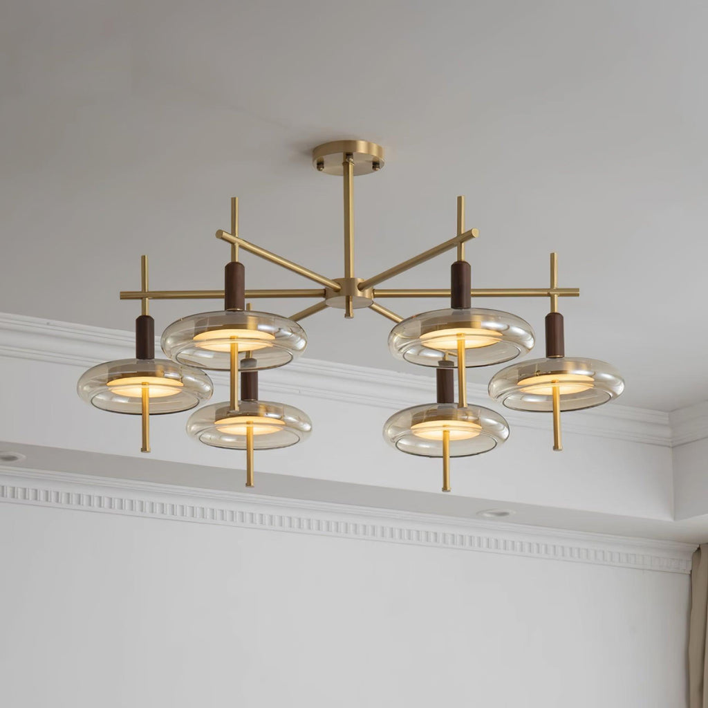 Redondo Lustra Lustre Laiton Verre LED Moderne - Neutralighting