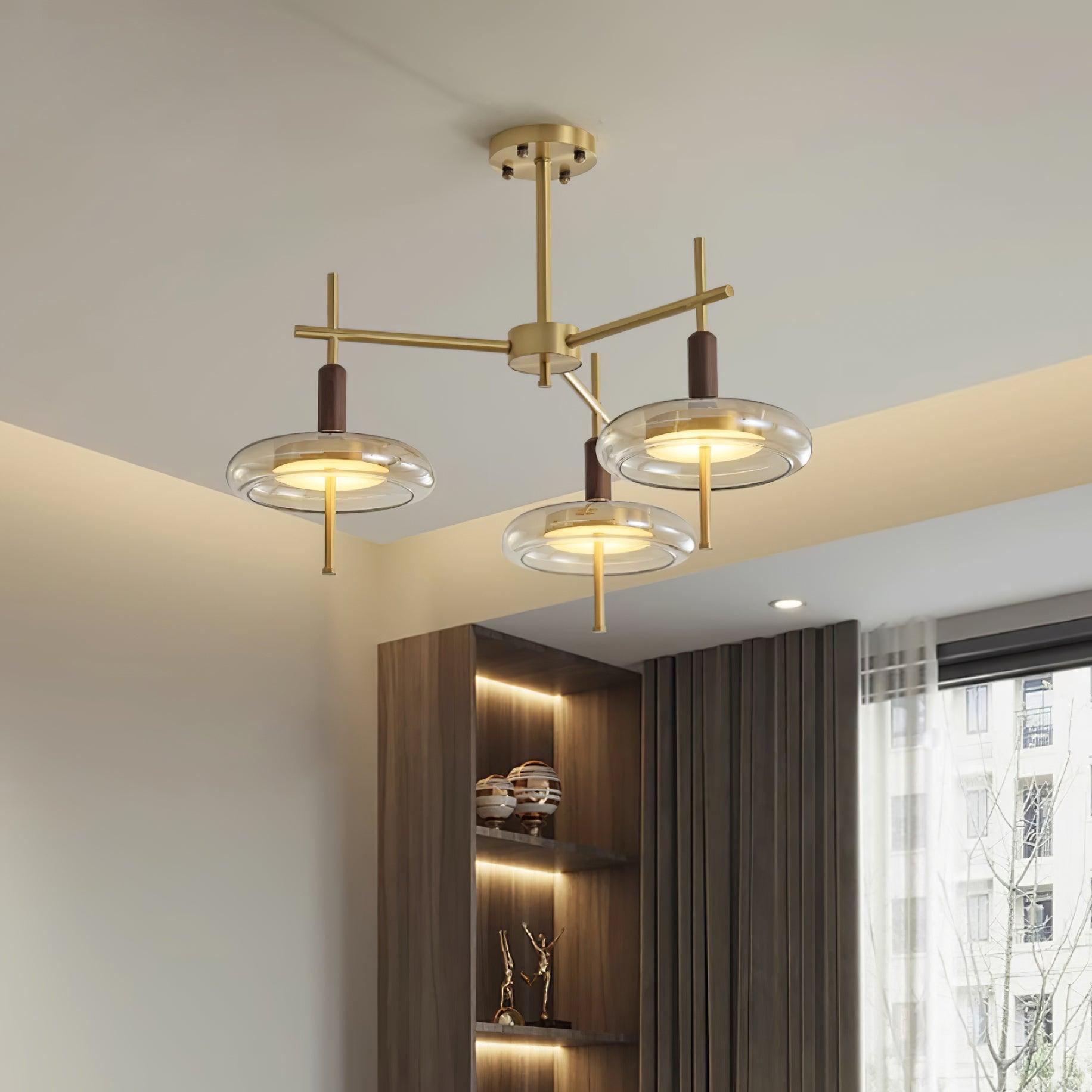 Redondo Lustre Laiton Verre LED - Neutralighting