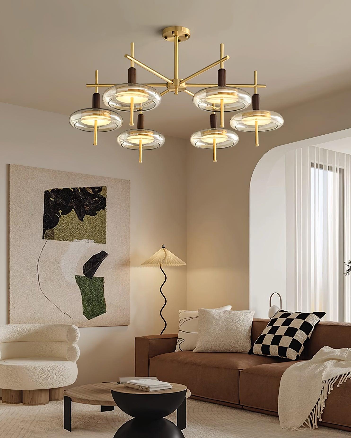 Redondo Lustre Laiton Verre LED - Neutralighting