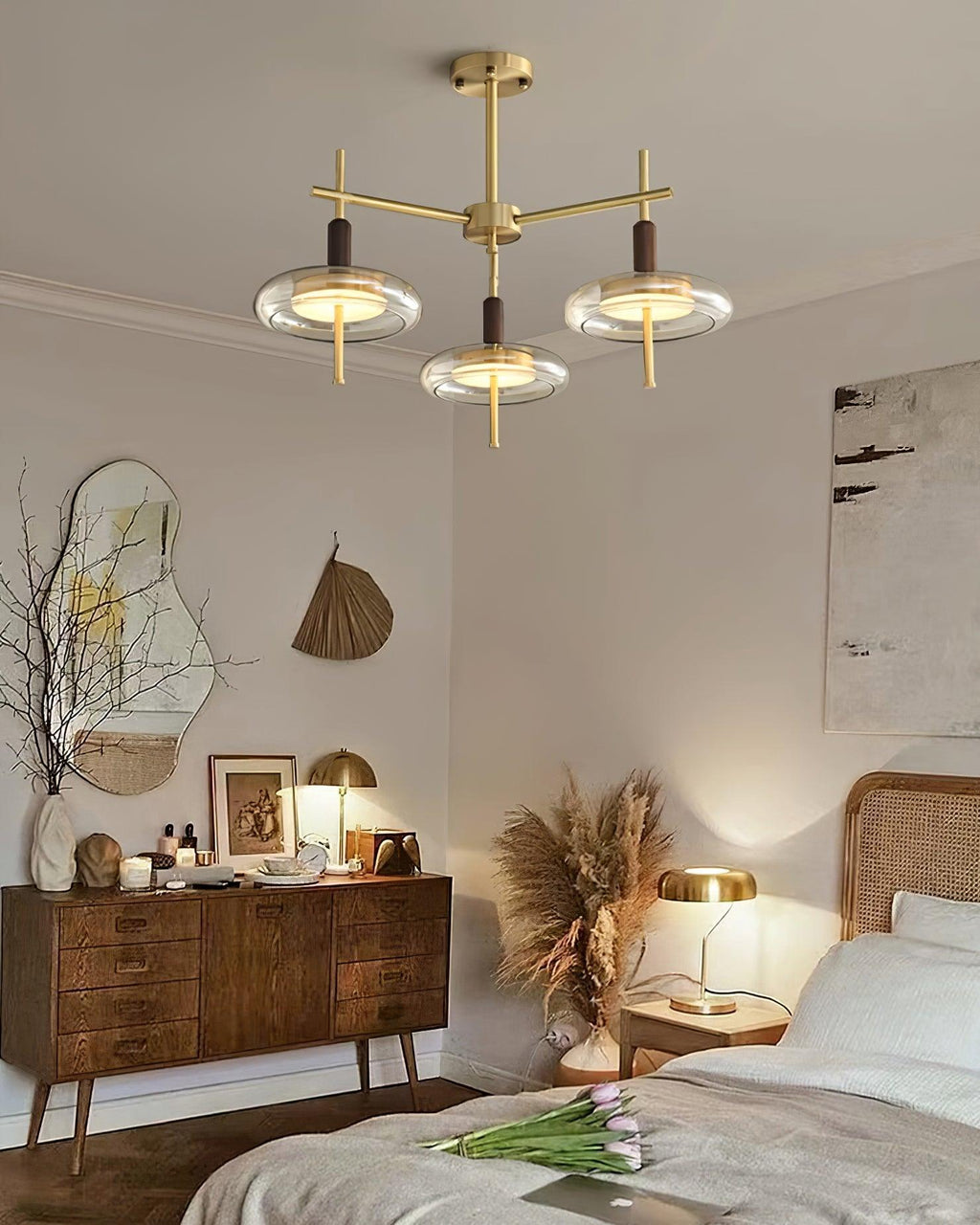 Redondo Lustra Lustre Laiton Verre LED Moderne - Neutralighting