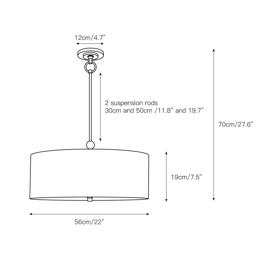 Olvynis Lampe Pendentive Moderne Minimaliste en Laiton et Tissu - Neutralighting
