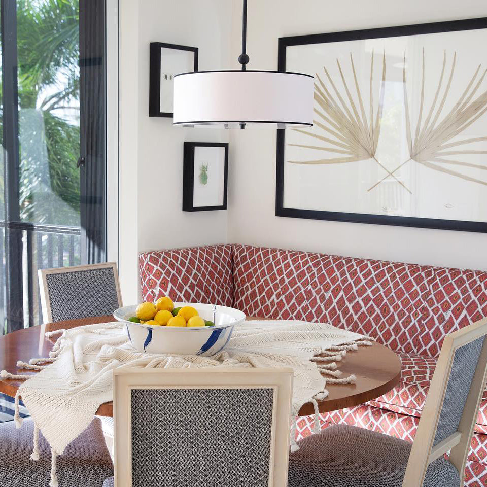 Olvynis Lampe Pendentive Moderne Minimaliste en Laiton et Tissu - Neutralighting