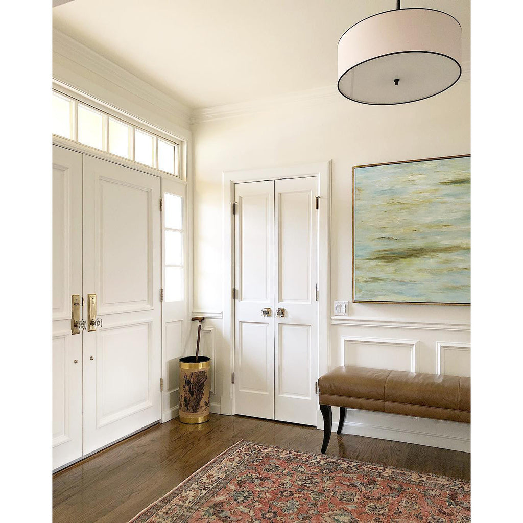 Olvynis Lampe Pendentive Moderne Minimaliste en Laiton et Tissu - Neutralighting