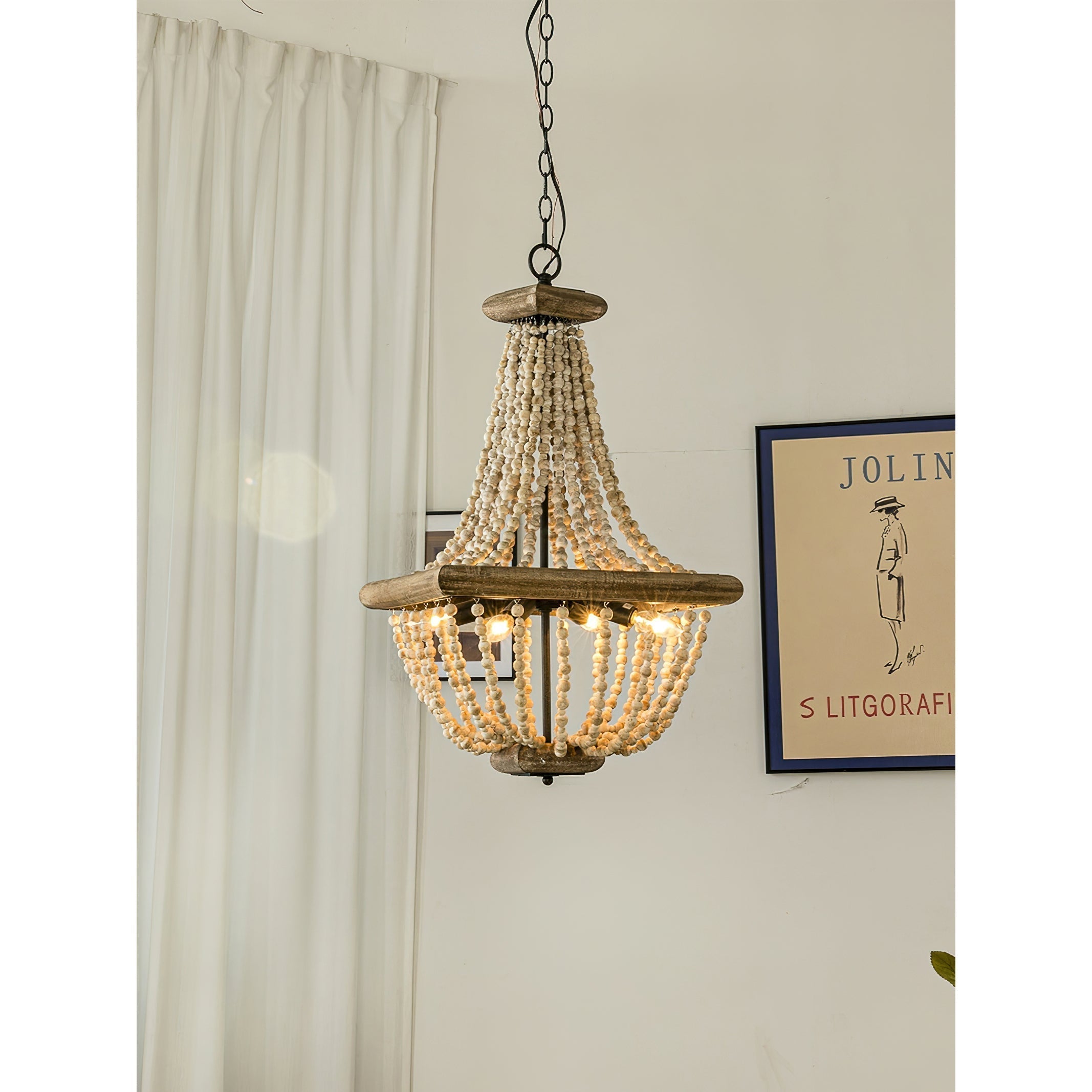 Aursorir Lustre Postmoderne Luxe Bois Métal - Neutralighting