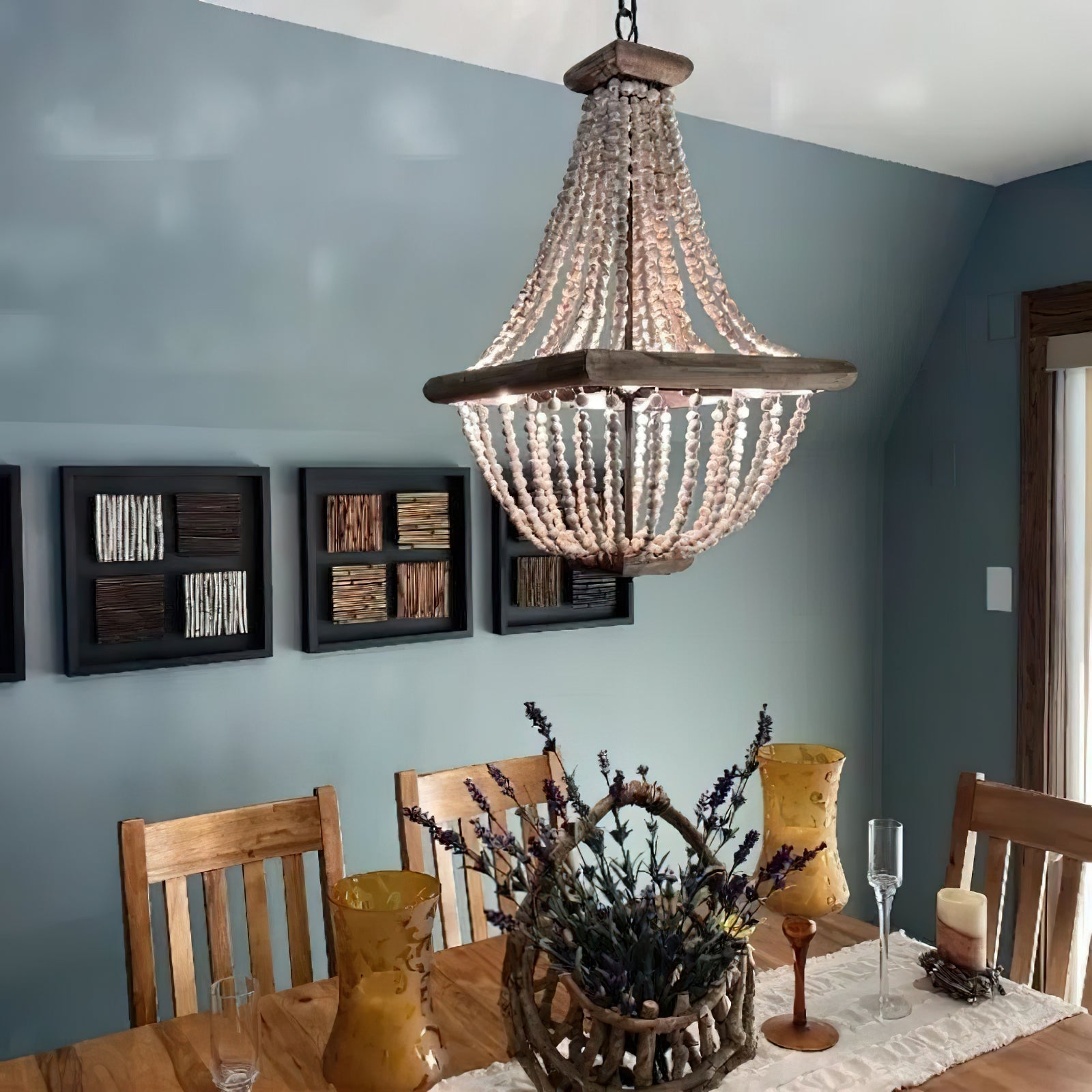 Aursorir Lustre Postmoderne Luxe Bois Métal - Neutralighting