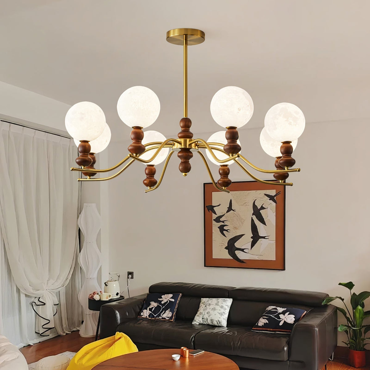 Luma Lustre Lustra Laiton Bois Globe Classique - Neutralighting