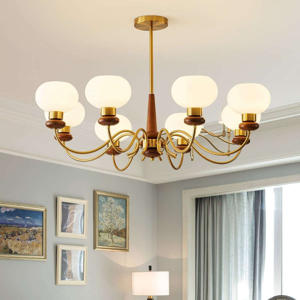 Luma Lustre Lustra Laiton Bois Globe Classique - Neutralighting