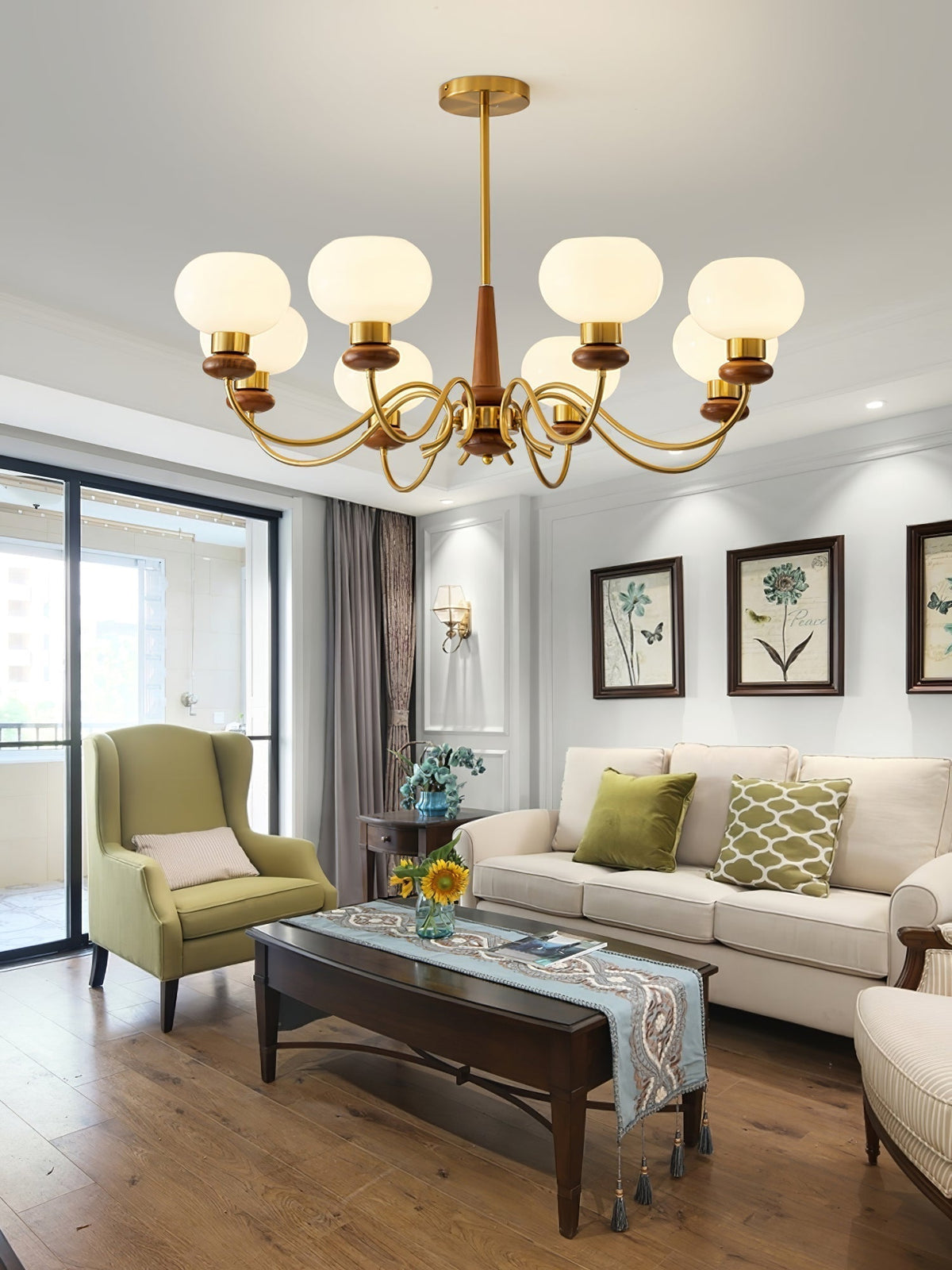 Luma Lustre Lustra Laiton Bois Globe Classique - Neutralighting