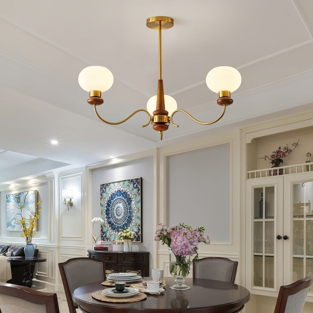 Luma Lustre Lustra Laiton Bois Globe Classique - Neutralighting
