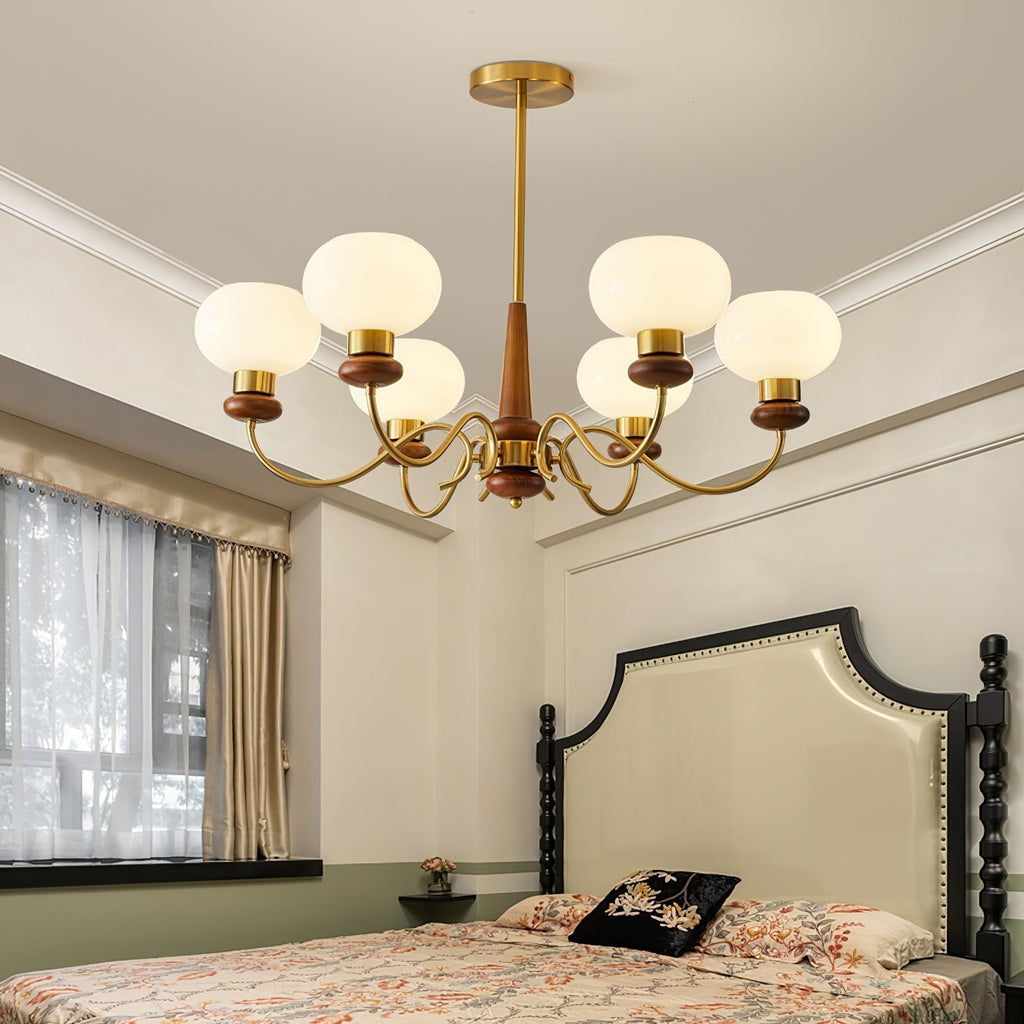 Luma Lustre Lustra Laiton Bois Globe Classique - Neutralighting