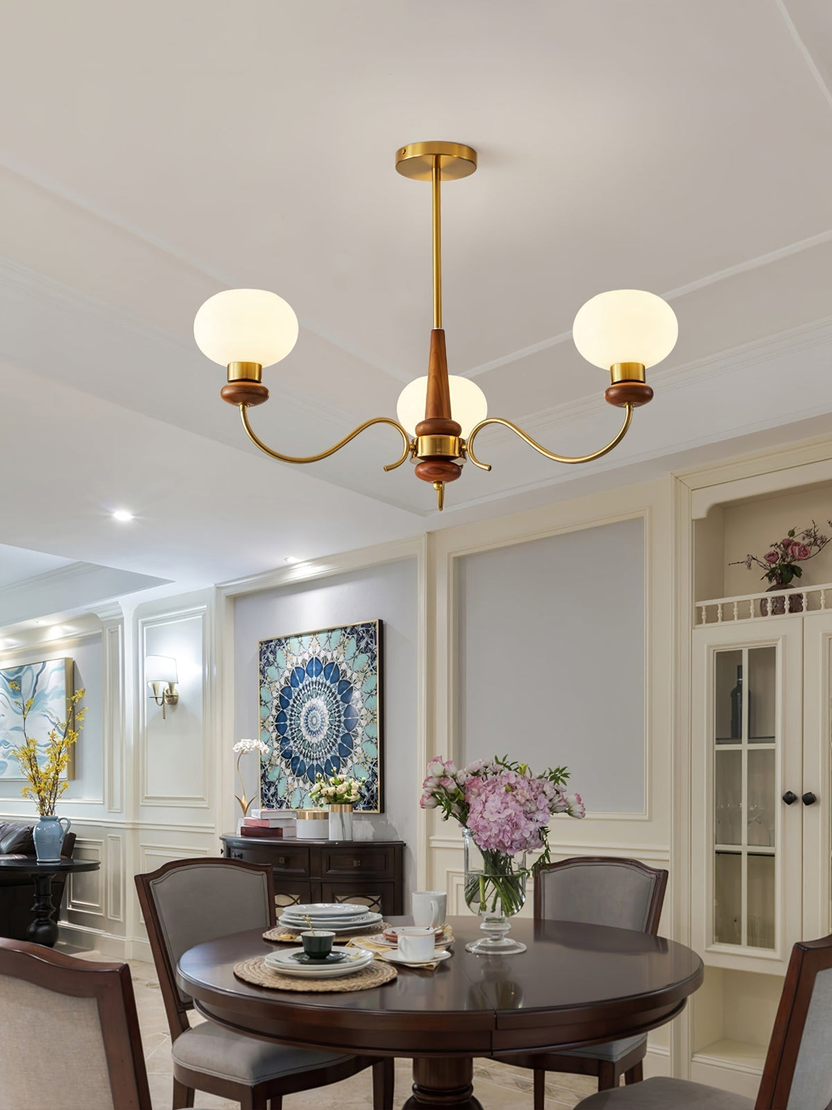 Luma Lustre Lustra Laiton Bois Globe Classique - Neutralighting