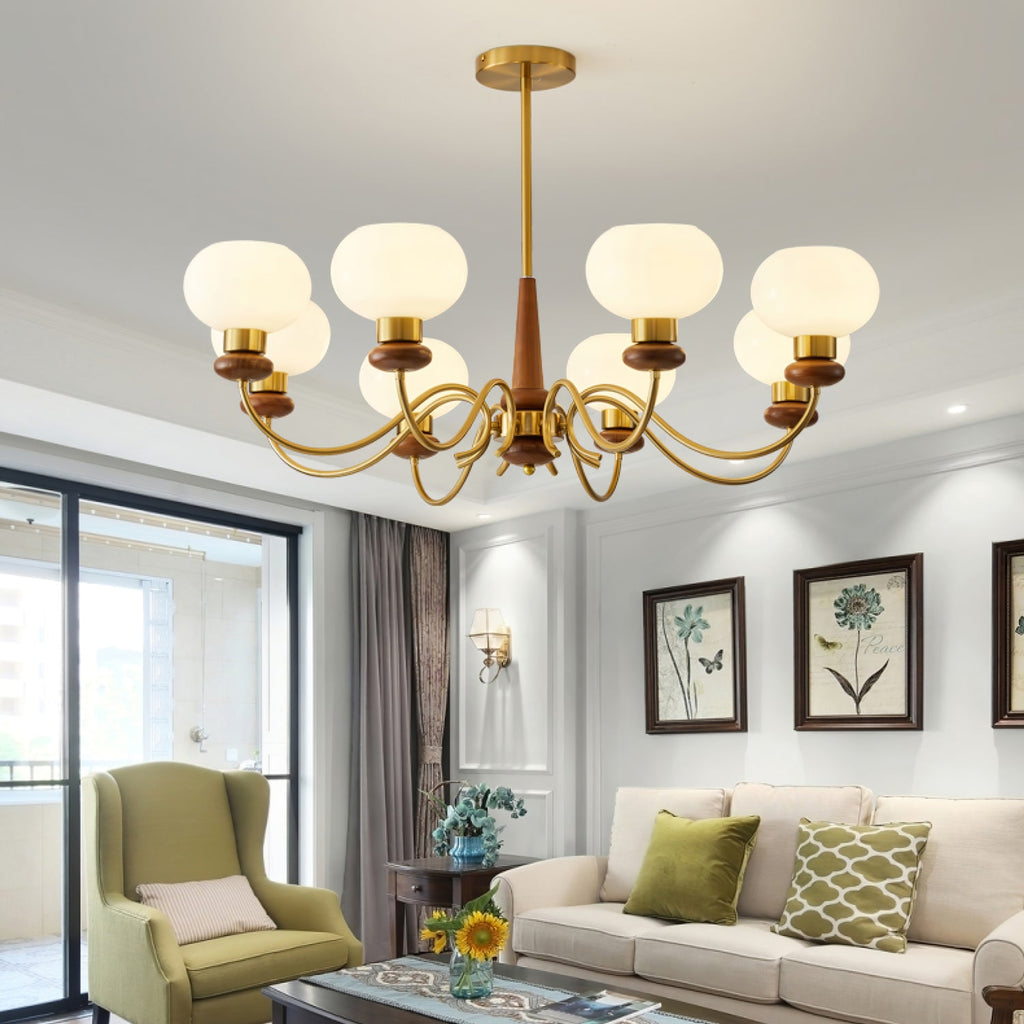 Luma Lustre Lustra Laiton Bois Globe Classique - Neutralighting