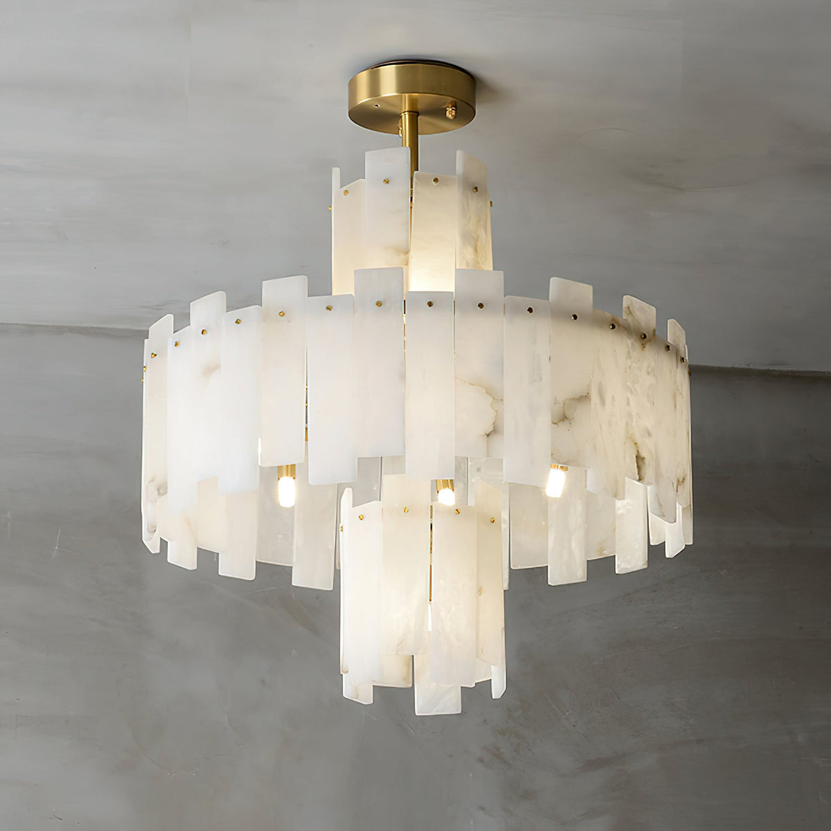 Zosolia Lustre Postmoderne Luxe Laiton Alabastre - Neutralighting
