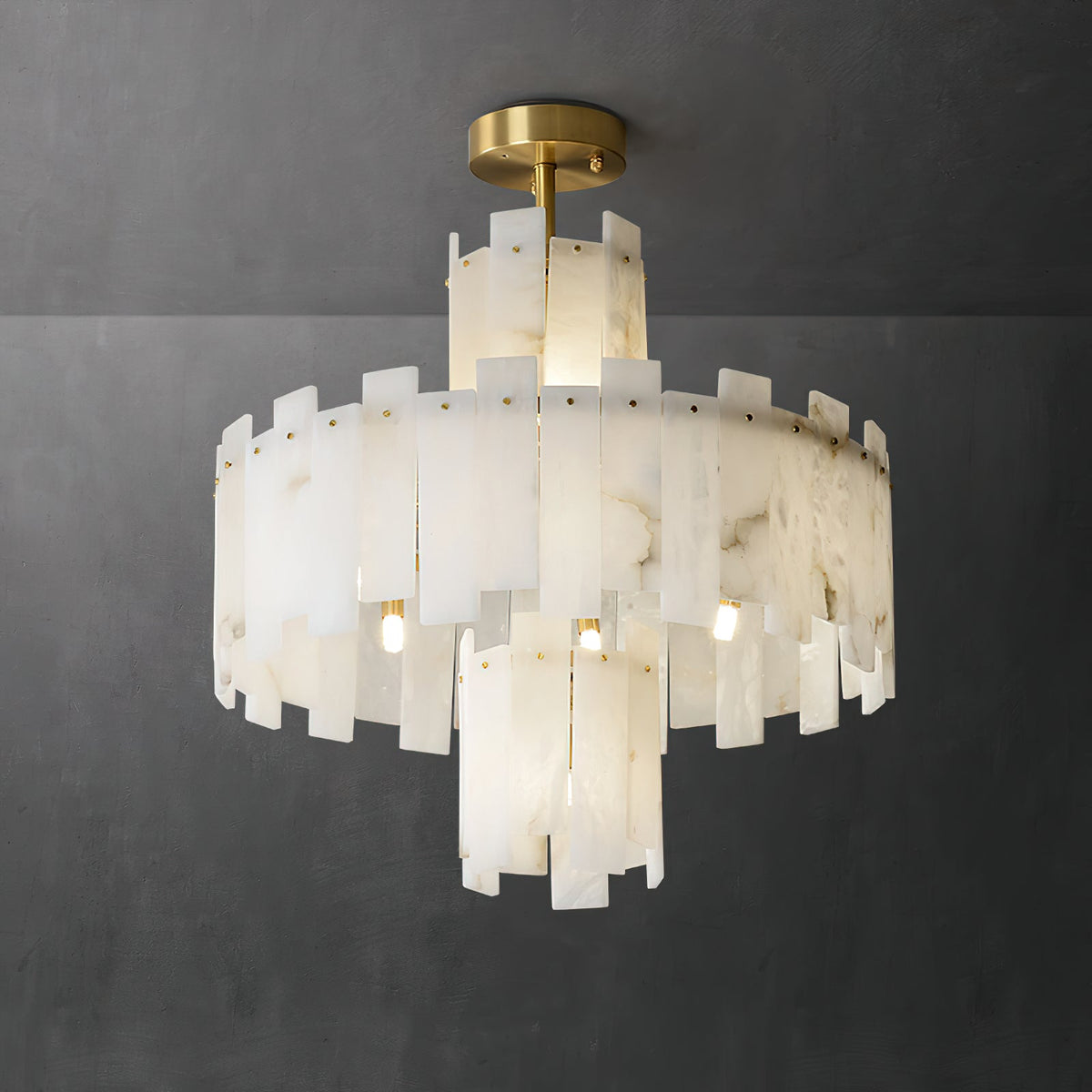 Zosolia Lustre Postmoderne Luxe Laiton Alabastre - Neutralighting