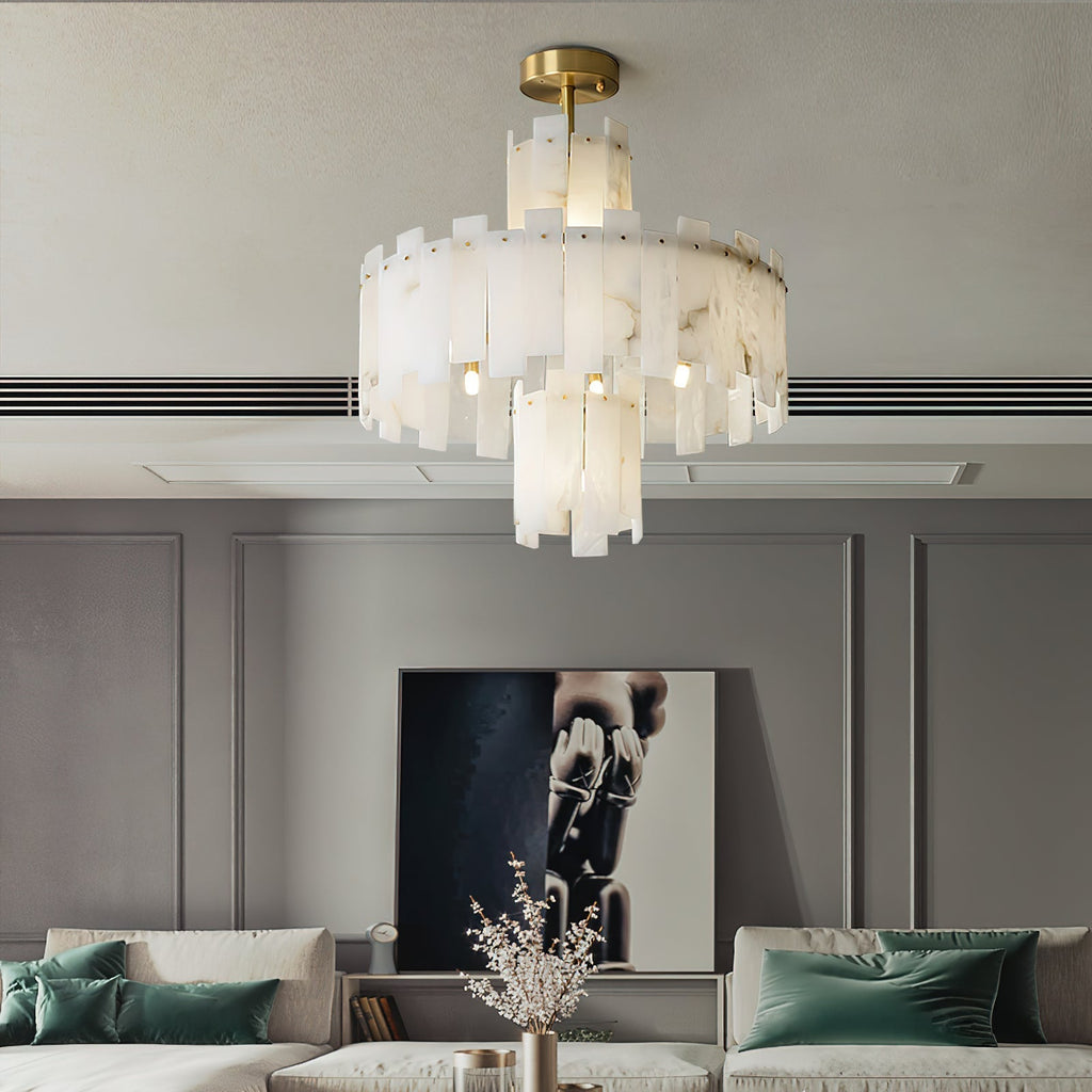 Zosolia Lustre Postmoderne Luxe Laiton Alabastre - Neutralighting